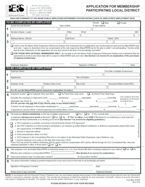 Maine Public Employees Retirement System Application