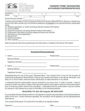 MainePERS Authorization Consent Form