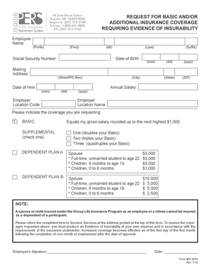 Maine State Employee Insurance Coverage Request