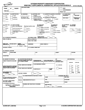 Wind Only Supplemental Residential Application