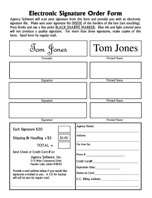 Electronic Signature Order Form