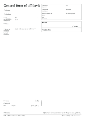 General Affidavit Form