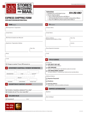 OSU Express Shipping Form