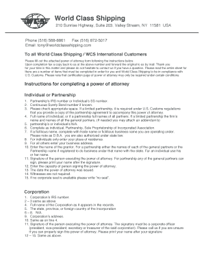 US Customs Power of Attorney Form