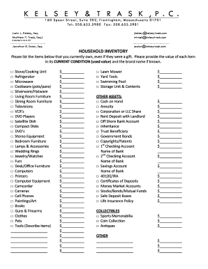 Household Inventory Form