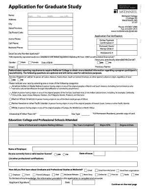 Graduate Study Application