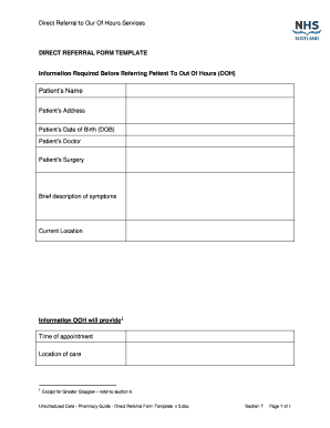 Direct Referral Form Template
