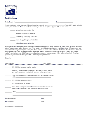 School Emergency Action Plan Form