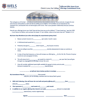 Christ’s Love Offerings Commitment Form