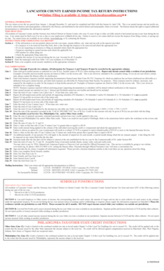 Lancaster County Earned Income Tax Return