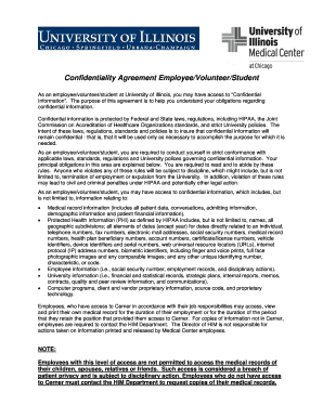 University of Illinois Confidentiality Agreement