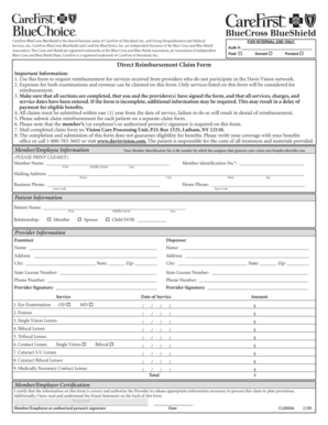 CareFirst Direct Reimbursement Claim Form