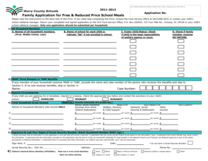 Family Application for Free & Reduced Price School Meals