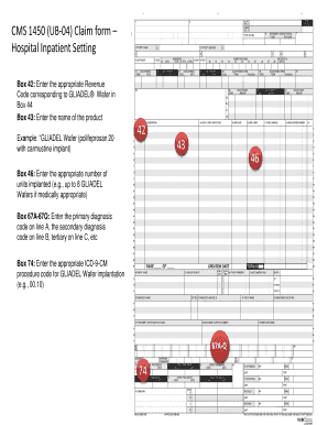 CMS 1450 UB-04 Claim Form