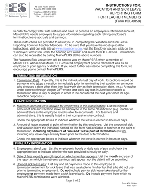 MainePERS Vacation and Sick Leave Reporting Form