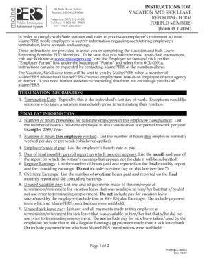 MainePERS Vacation and Sick Leave Reporting Form