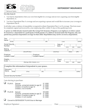 Maine Dependent Insurance Form