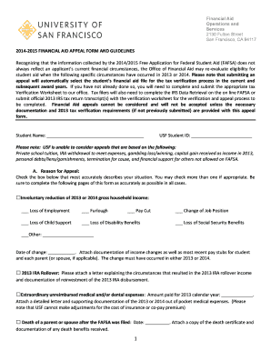 2014-2015 Financial Aid Appeal Form