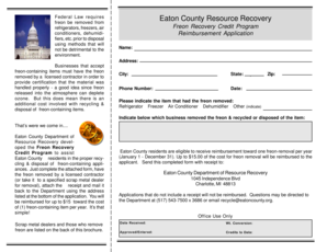 Eaton County Freon Recovery Credit Program Application
