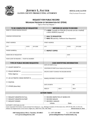 Michigan FOIA Request Form