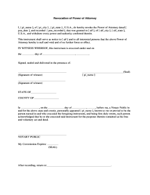 Revocation of Power of Attorney
