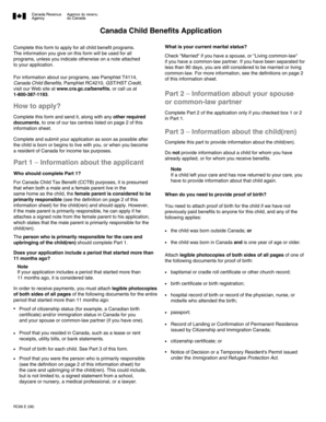 Canada Child Benefits Application