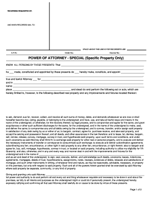 California Special Power of Attorney