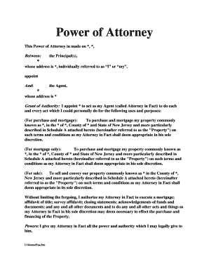 New Jersey Power of Attorney for Property Transactions