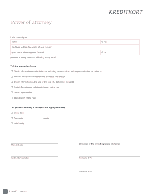 Power of Attorney for Card Management