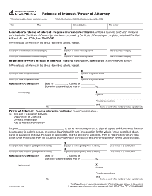 release of interest power of attorney