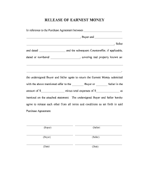 Release of Earnest Money