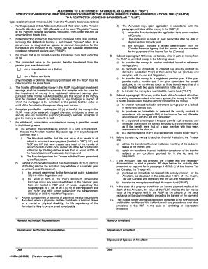 Addendum to Retirement Savings Plan Contract