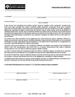 PROCURATION SPÉCIALE