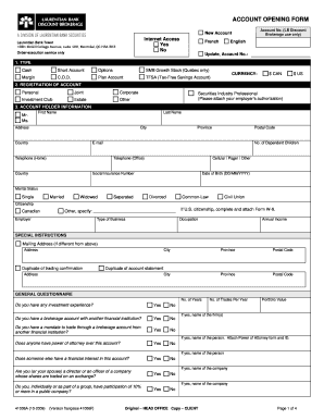 Laurentian Bank Account Opening Form