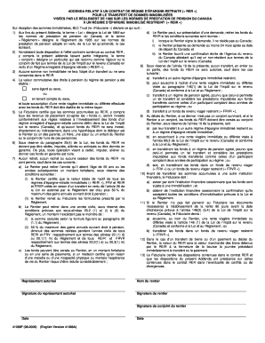 Addenda relatif à un contrat de régime d’épargne-retraite