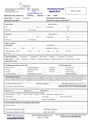 Plumbing Permit Application