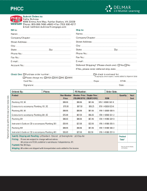 Plumbing Training Program Order Form