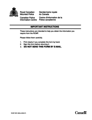 RCMP Consent Form for Criminal Record Check