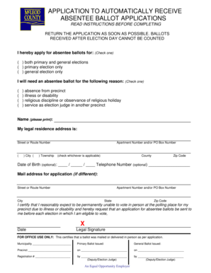 Absentee Ballot Application