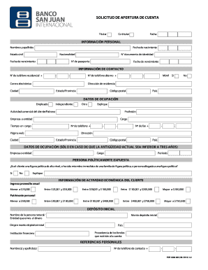 Solicitud de Apertura de Cuenta