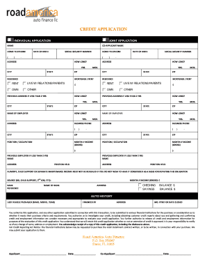 Credit Application Form