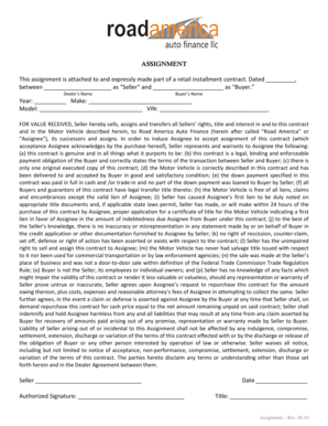 Retail Installment Contract Assignment