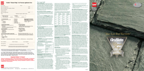 TruSlate® Ultimate Pledge™ Ltd. Warranty Application Form