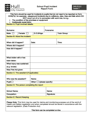 pupil report sheet