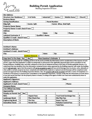Building Permit Application