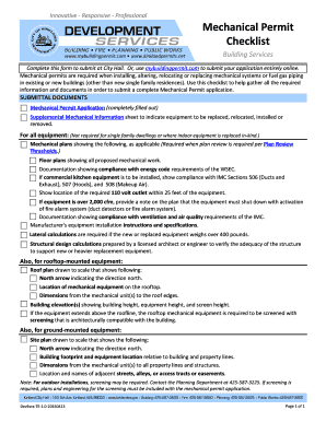 Mechanical Permit Checklist