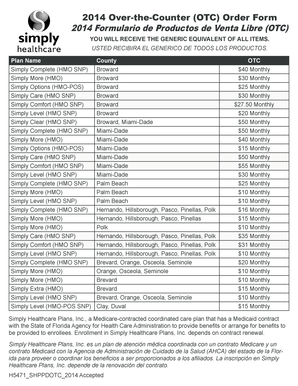 2014 Over-the-Counter (OTC) Order Form