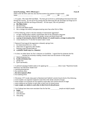 PSYC-3501 Exam 3 Form B