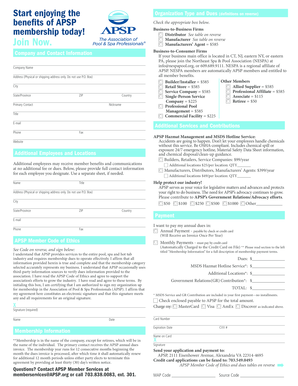 APSP Membership Application Form