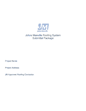 Johns Manville Roofing System Submittal Package